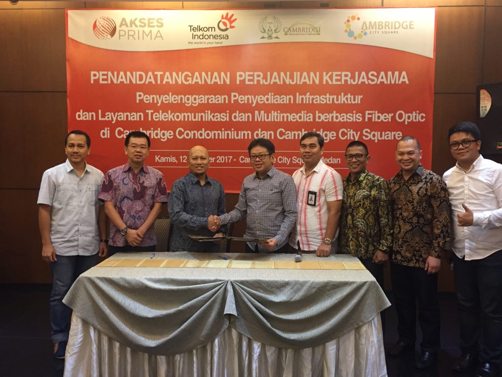 Partnership Agreement Signing Between PT Akses Prima Indonesia, Cambridge Condominium, and Cambridge City Square